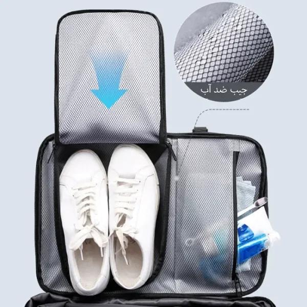 کوله پشتی لپ تاپ مسافرتی بنج 1909-8 مناسب برای لپ تاپ 17 اینچی به همراه پمپ وکیوم 1 بنج 1909-8